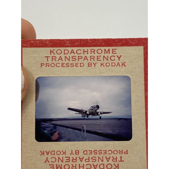 Vtg 60's Kodachrome Kodak Military Aircraft Carrier Landing Plane Slide Lot of 3 - Picture 2 of 3